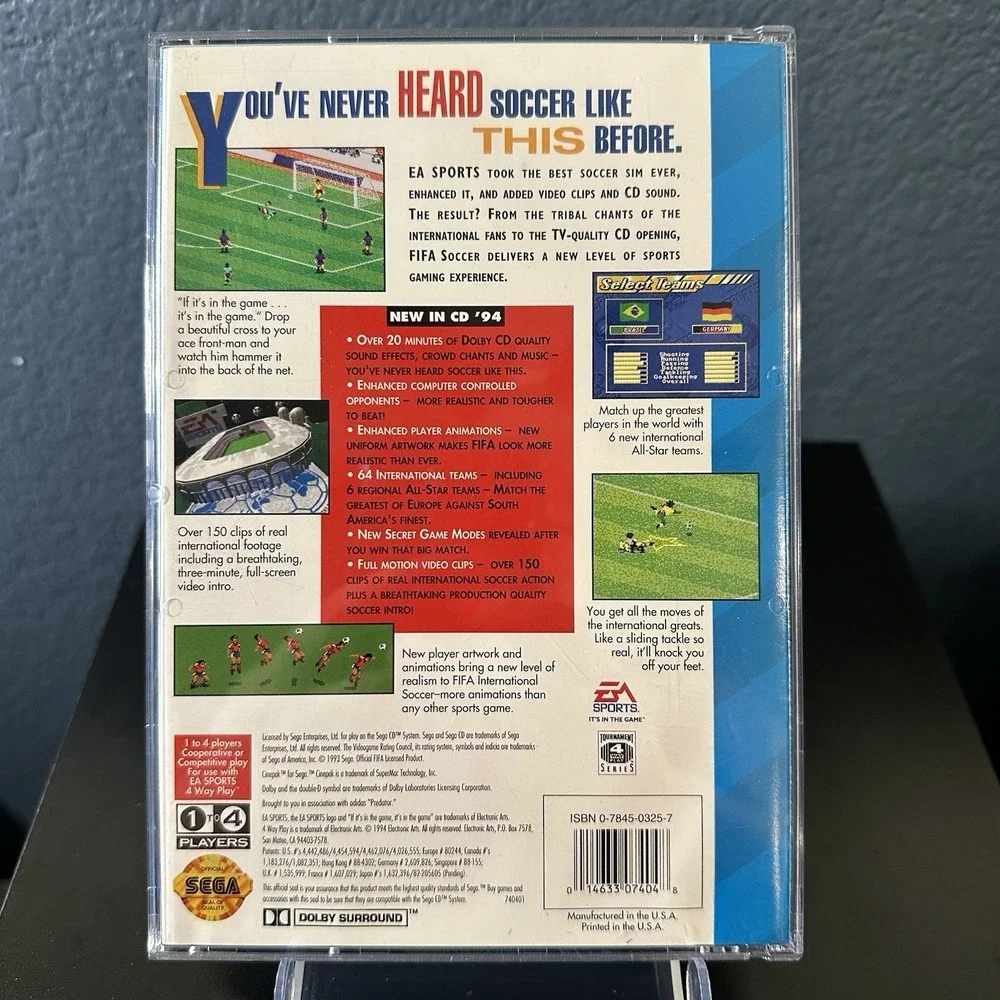 FIFA International Soccer (Sega CD 1994) CIB Complete w/ Manual + Reg Card EUC